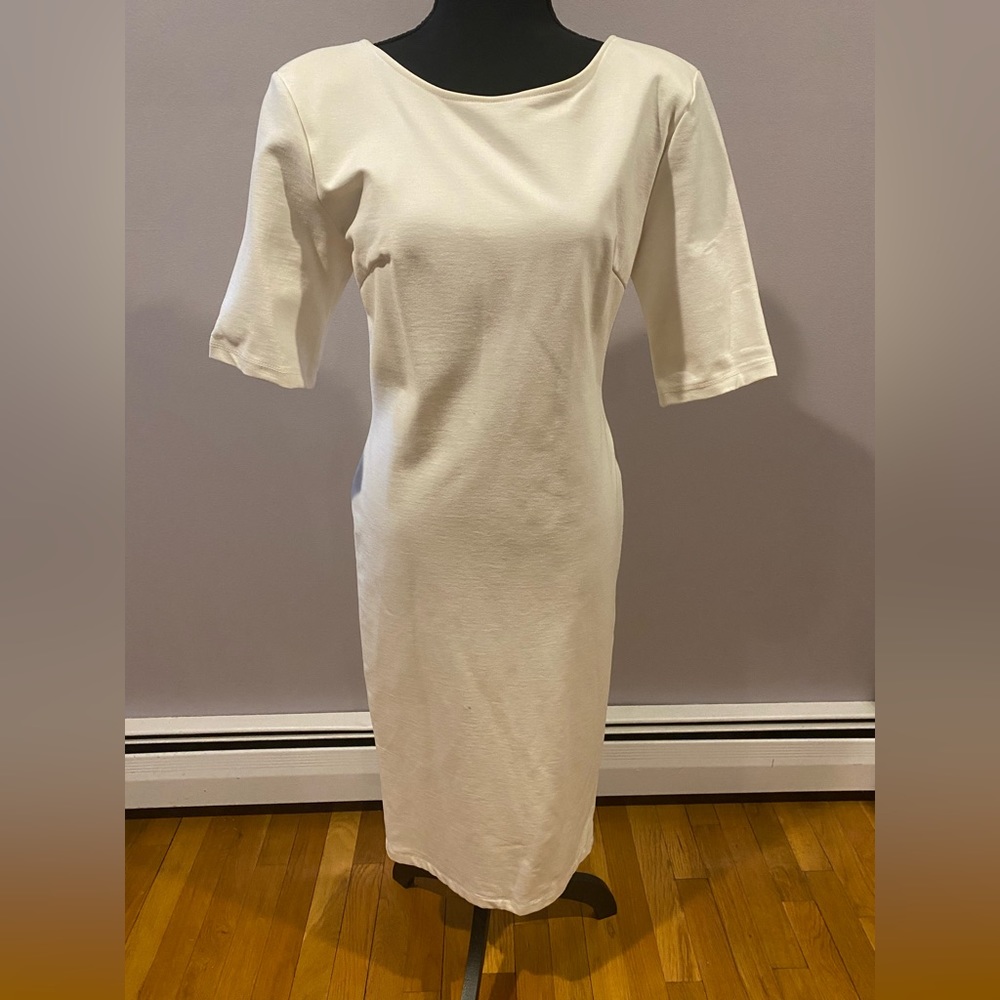 LARGE Lulus We Built This Midi Ivory Bodycon Dress